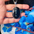 thumbnail image 3 of Natural Black Onyx Pendant Gift for Women, Black Onyx Necklace With Box Chain, Valentine's Day Gift For Girlfriend, 3 of 4