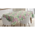 thumbnail image 1 of Aster Tablecloth, Artistic Bedding Plants Hand-drawn Contour Lines and Strokes, Rectangular Table Cover for Dining Room Kitchen, 60 X 84 Inches, Baby Pink Shamrock Green Pale Green, by Ambesonne, 1 of 3