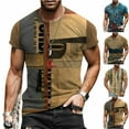thumbnail image 2 of T-Shirt Mens Vintage Printed Short Sleeve Blouse Summer Casual Fitness Tops Tee, 2 of 12