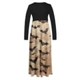 thumbnail image 3 of Long Sleeve Dress,3/4 Sleeve Dress for Women,Womens Fashion Printed Long Sleeve Round-Neck Pullover Patchwork Dress,Dress for Women Casual,Dress with Sleeves, 3 of 5