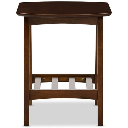 Baxton Studio Sacramento Mid Century Modern Scandinavian Style Dark Walnut End Table Walmart Canada
