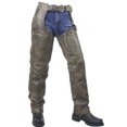 thumbnail image 4 of bikersgearonline Men's Riding Distressed Brown Butter Soft Leather Motorcycle Chaps W/Zip-out Liner (2XL), 4 of 4