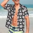 thumbnail image 5 of Lsque Husky pattern Hawaiian Shirt for Men, Unisex Summer Beach Casual Short Sleeve Button Down Shirts-XX-Large, 5 of 9