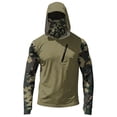 thumbnail image 4 of Men's UPF 50+ Sun Hoodie Long Sleeve Hooded Fishing Shirt Digital Camo Sleeve Pullover Cooling Ice Silk Breathable Quick-Dry Moisture Wicking 4-Way Stretch for Commute Fishing Hiking Dark Blue XL, 4 of 5