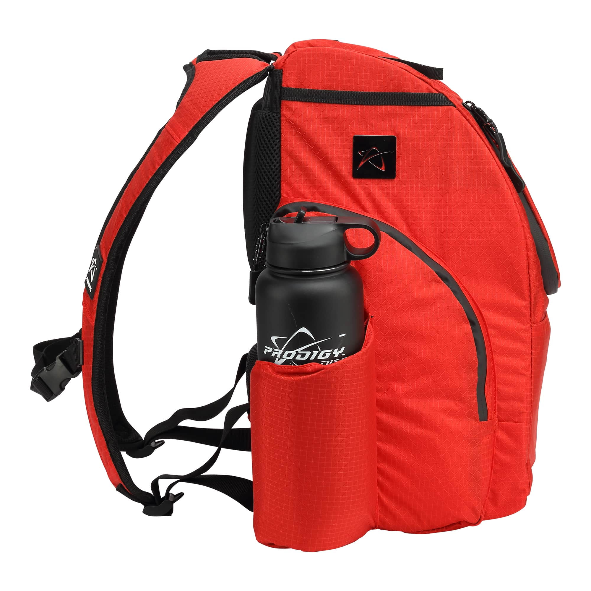 Prodigy Disc BP-2 V3 Disc Golf Backpack | Frisbee Golf Bag with 26+ Disc Capacity Plus Extra Storage | Pro Quality Disc Golf Bag Backpack | Tear and Water Resistant | Large Disc Golf Bag (Red)