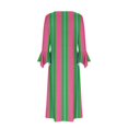thumbnail image 4 of Dresses for Women Printed Casual Long Sleeve V-Neck Stripe Dress with Pockets, 4 of 5