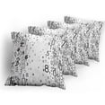 thumbnail image 5 of Ambesonne Modern Throw Pillow Cover 4 Pack, Mathematic Numbers Image, 18", Black and White, 5 of 7