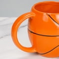 thumbnail image 2 of EPFamily 14oz 3D Basketball Ceramic Mug, Novelty Orange Sports Coffee Cup with Large Comfort Handle, Basketball Coach Appreciation Gift for Men, Sports Fan Dad Husband, 2 of 9