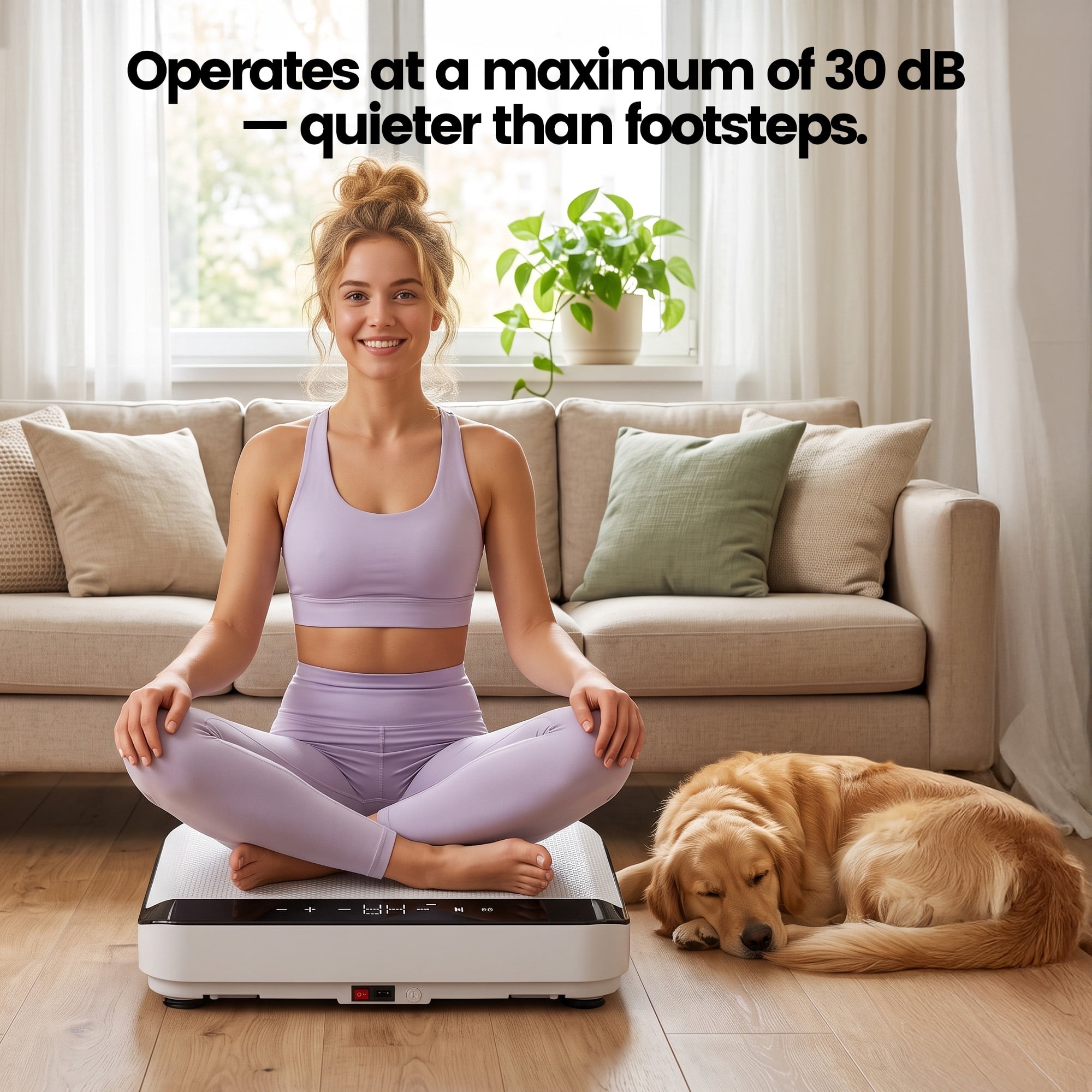 Vibration Plate Machine for Home Fitness & Whole Body Workout, Vibrating Plate for Lymphatic Drainage, 440 Lbs Exercise Machine, Vibration Fitness Platform with Remote Control, White
