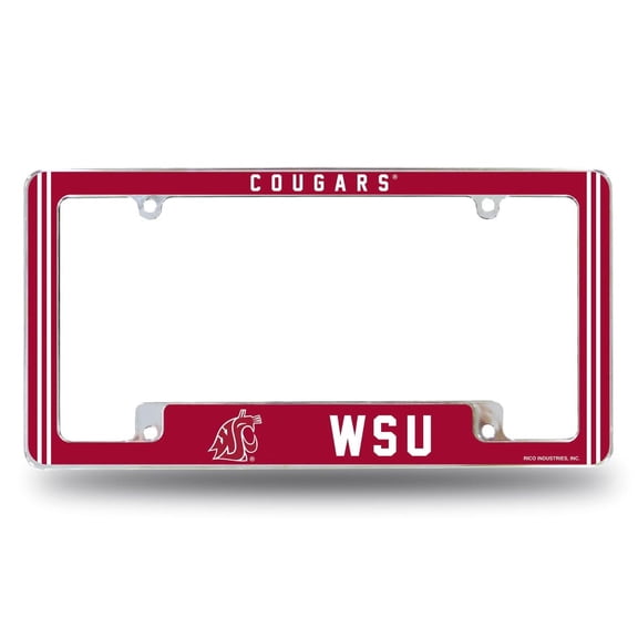 Washington State Cougar's Chrome Metal License Plate Frame