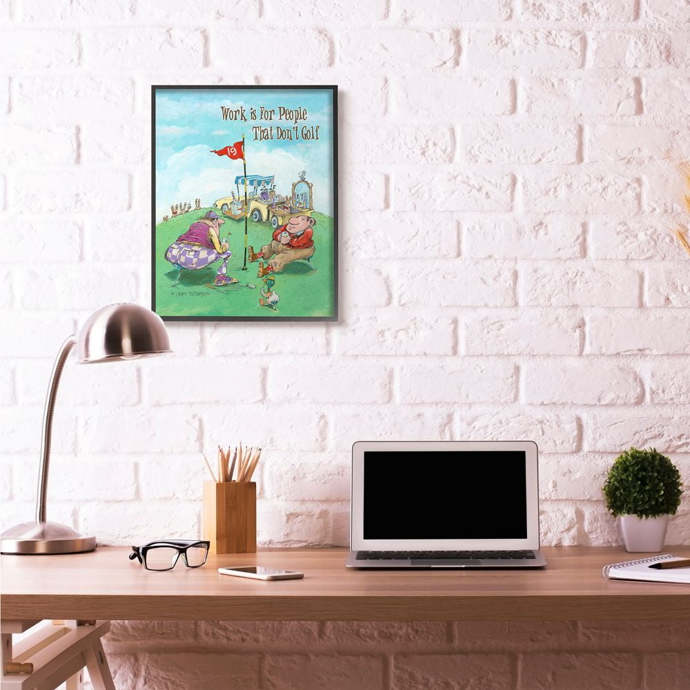 People That Don't Golf Funny Cartoon Sports Design XXL Framed Giclee Texturized Art by Gary Patterson