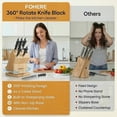 thumbnail image 6 of FOHERE Knife Set, 360° Rotatable Knife Holder with Phone Stand, 6-Pieces High Carbon Stainless Steel Knife Set, Built-In Sharpener, 6 of 11