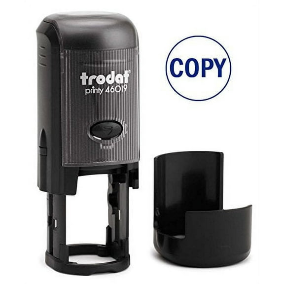 Copy Round Self-Inking Stock Rubber Stamp (3/4" Diameter) - Blue Ink