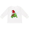 thumbnail image 3 of Inktastic Christmas Turtle in with Santa Hat and Snowflakes Boys or Girls Long Sleeve Toddler T-Shirt, 3 of 5