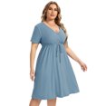 thumbnail image 3 of Plus Size Dress For Women, Spring Casual Midi Dress With Pocket And Sleeve, 3 of 5