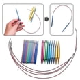 thumbnail image 3 of PENGXIANG Aluminum Circular Knitting Needles Set Interchangeable Crochet Hooks Weaving Yarn Knitting Craft Tools Accessories Kit Needle, 3 of 6