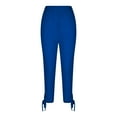 thumbnail image 6 of MLQIDK Blue Yoga Capri Pants for Women Trendy Summer Yoga Leggings Knee Length Elastic Waist Ladies Leggings Dressy Casual Yoga Capris with Pockets Blue 2XL, 6 of 6