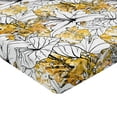 thumbnail image 4 of Ambesonne Botanical Fitted Sheet, Autumn Vibe Floral Art, California King, Mustard White Black, 4 of 5