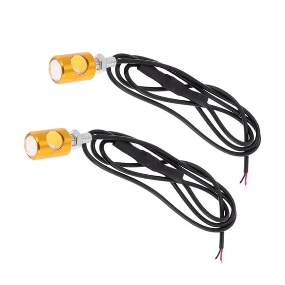 Unique Bargains 2Pcs License Plate Light 12V Led Tag Lamp for Car Motorcycle Waterproof Yellow License Plate Light