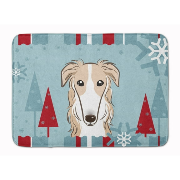 Carolines Treasures BB1724RUG Winter Holiday Borzoi Machine Washable Memory Foam Mat 19 X 27" multicolor