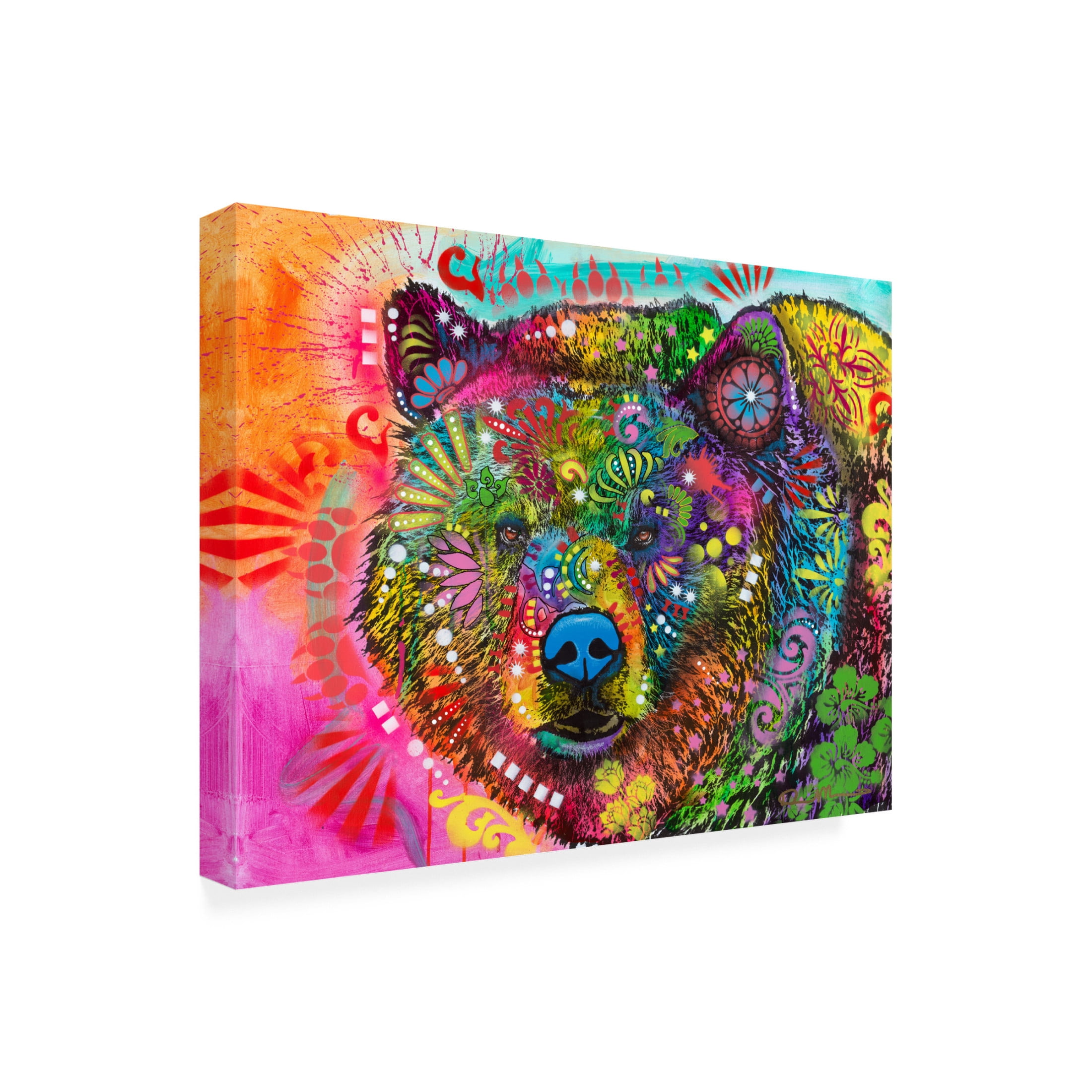 Canvas Wall Art - Dean Russo 'Hunky Bear 2' Wall Art for Living Room, Bedroom, or Office Décor by Trademark Fine Art - 47 x 35 Inches