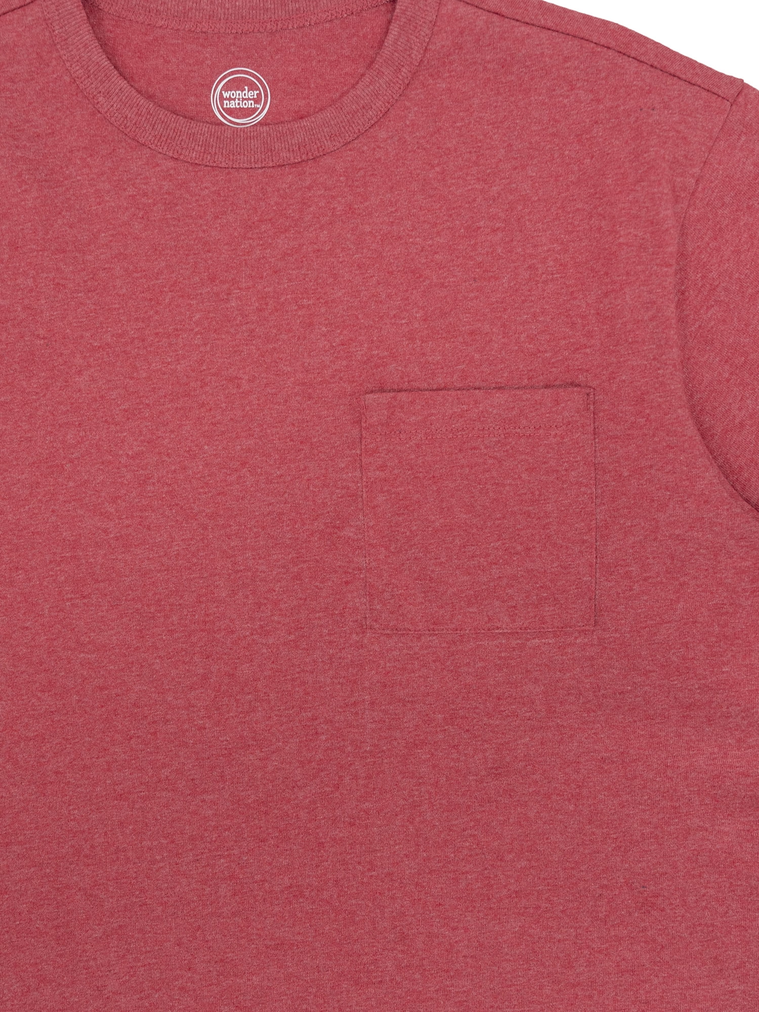 Wonder Nation Boys Pocket Tee with Short Sleeves, 2-Pack, Sizes 4-18 & Husky