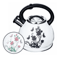 thumbnail image 1 of ARC USA 0018 Stainless Steel Tea Kettle White Flower Pattern Loud Whistle (3.2 QT / 3L), 1 of 7