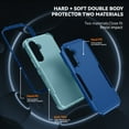thumbnail image 3 of Dteck for Samsung Galaxy A54 5G Case, Shockproof Heavy Duty Dual Layer Outdoor Drop Protection Dustproof Armor Cover Hybrid Rugged Sports Matte Phone Case for Galaxy A54 5G 2023, navy+grayish green, 3 of 8