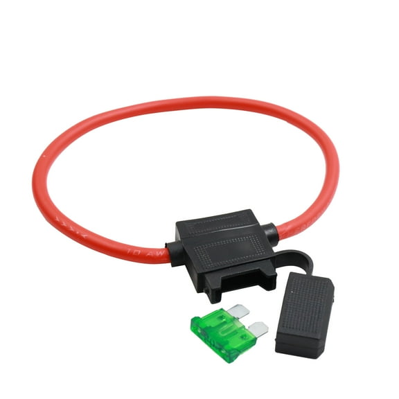 DC 32V 10 Gauge Car In Line Standard Blade Style Fuse Holder w 30A Fuse