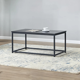 thumbnail image 1 of MUEBLANA - Mesa de Centro Madera y Acero Minimalista y Moderno Mesa Auxiliar Mesa para Sala Color Negro  90 x 48 x 40 cm, 1 of 7