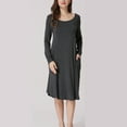 thumbnail image 5 of Diufon Maternity Nursing Dress for Women Double Layer Long Sleeve Round Neck Breastfeeding Dress with Pockets, 5 of 7