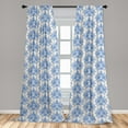 thumbnail image 4 of Ambesonne French Floral Curtains, Traditional Flower, Pair of 28"x63", Eggshell and Ceil Blue, 4 of 4