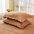 thumbnail image 5 of 2-Piece 100% Cotton Quilted Pillow Shams Embroidered Farmhouse Pillow Shams (Standard, Royal Orange), 5 of 6