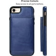 thumbnail image 6 of Card Slot Holder Wallet Case for iPhone 8 Plus 7 Plus, Premium PU Leather Case Kickstand with Hidden Magnetic Closure Flip Durable Shockproof Protective Cover for iPhone 7 Plus/8 Plus - Blue, 6 of 14