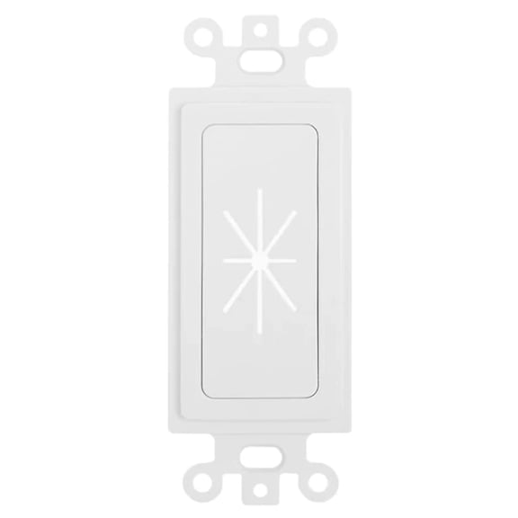 Cmple - Decorator Wall Plate Flexible Insert Adapter Pass Through Wire Decorative Wall Plate Part with Flexible Opening - White