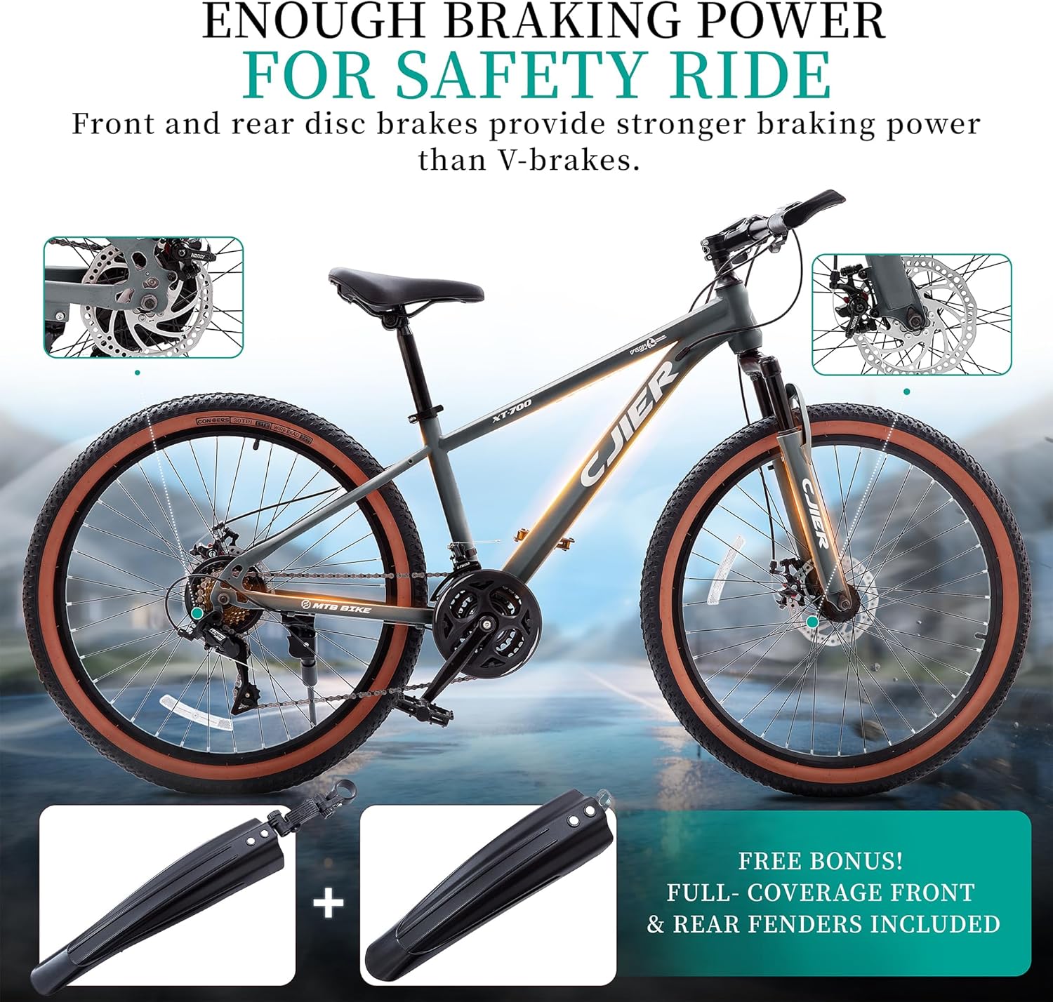 20 inch Kids Mountain Bike, DEYGIA 21 Speed MTB with Internal Cable Routing, Suspension Fork, Dual Disc Brakes - 2.125'' Tires, Easy Assembly