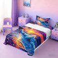 thumbnail image 3 of Manfei Oil Painting Tropical Beach Twin Sheet Sets for Kids Boys and Girls, Ocean Sea Bedding 3pcs, 1 Flat Sheet, 1 Fitted Sheet and 1 Pillowcase, 3 of 6