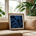 thumbnail image 3 of Blue Leaves - Mixed Media Botanical Tropical Floral Nature Pattern Abstract Unframed Wall Art Print 12 x 12 inches, 3 of 9
