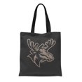 thumbnail image 1 of JSDART Sac Fourre-Tout en Toile Symbole Tête d'Élan Idéal pour Badge Étiquette Signe Élan Sac d'Épicerie Réutilisable Durable, 1 of 1