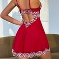 thumbnail image 4 of JSGEK Women’s Lace Sleep Dress Set Satin Nightgown and Lingerie Set with Adjustable Straps for Comfort and Style Red L, 4 of 5