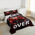 thumbnail image 3 of Manfei Game Console Bedding Comforter Set,Gamepad Gamer Twin Comforter Sets,Red Black Hexagon Bedding Set For Kids,Super Cozy Room Decor Reversible,2pcs, 3 of 8
