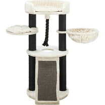 TRIXIE Bovina Plush & Sisal 3-Level 55.5" Cat Tree, Scratching Posts & Hammock, Black