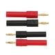 thumbnail image 2 of 5 Juegos de adaptador de enchufe tipo Banana PA Material DE LATÓN 2mm/0,08 pulgadas macho a 4mm/0,16 pulgadas hembra conector Banana Rojo Negro, 2 of 5