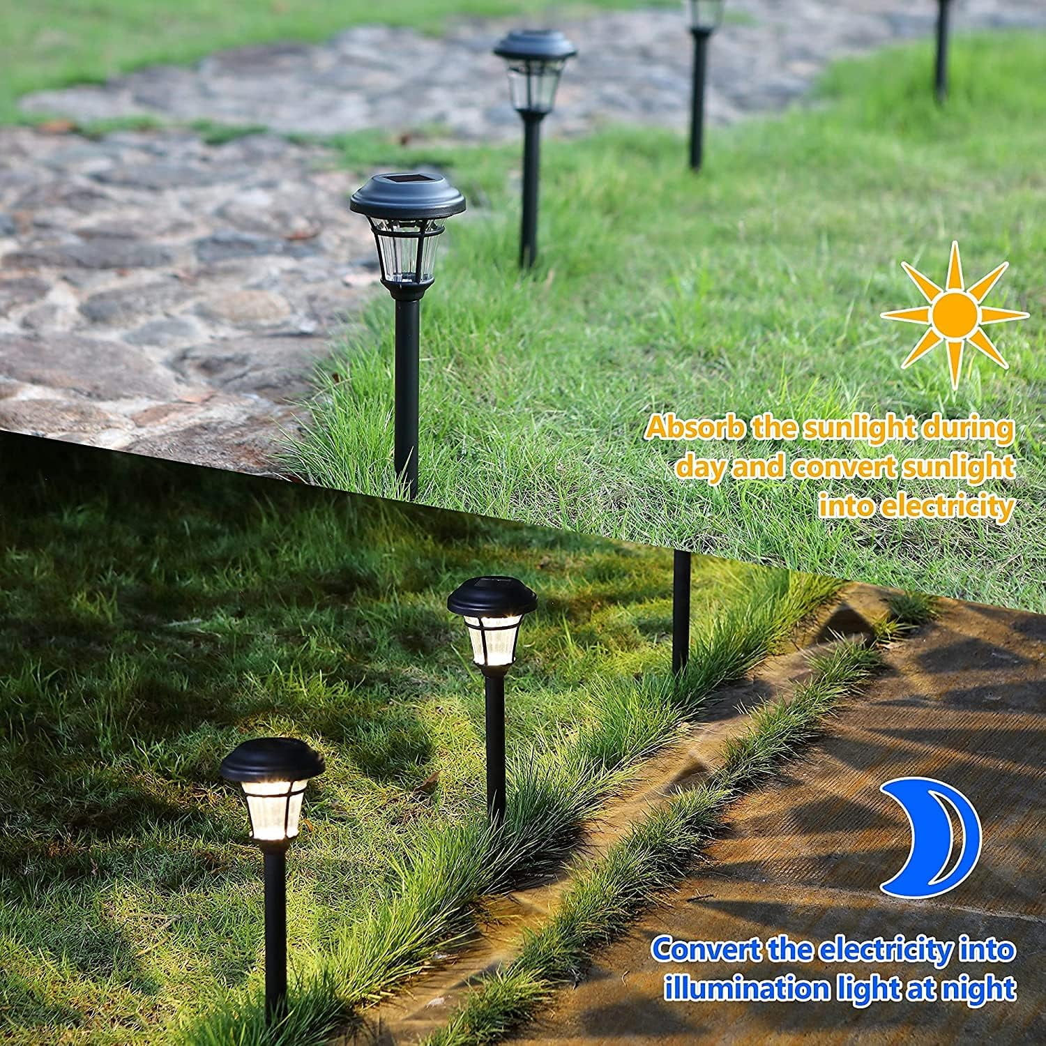 MAGGIFT Solar Pathway Lights Outdoor, Halloween Decorations, IP65 Waterproof, LED Garden Landscape Lighting for Yard Patio Walkway Driveway, 8 Pack