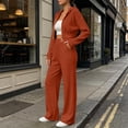 thumbnail image 3 of Naotn Women Ribbed Knit 2 Piece Sweatsuit Set, Full Zip Up Long Sleeve Cropped Hoodies Wide Leg Pants Matching Casual Sets, 3 of 4