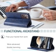 thumbnail image 3 of Mantto Flip Wallet Case for Samsung Galaxy Note20 Ultra, for Women Men, Magnetic Closure Folio Cover with Credit Card Holder Slots, Shockproof Durable PU Leather Kickstand Phone Case,Blue, 3 of 8