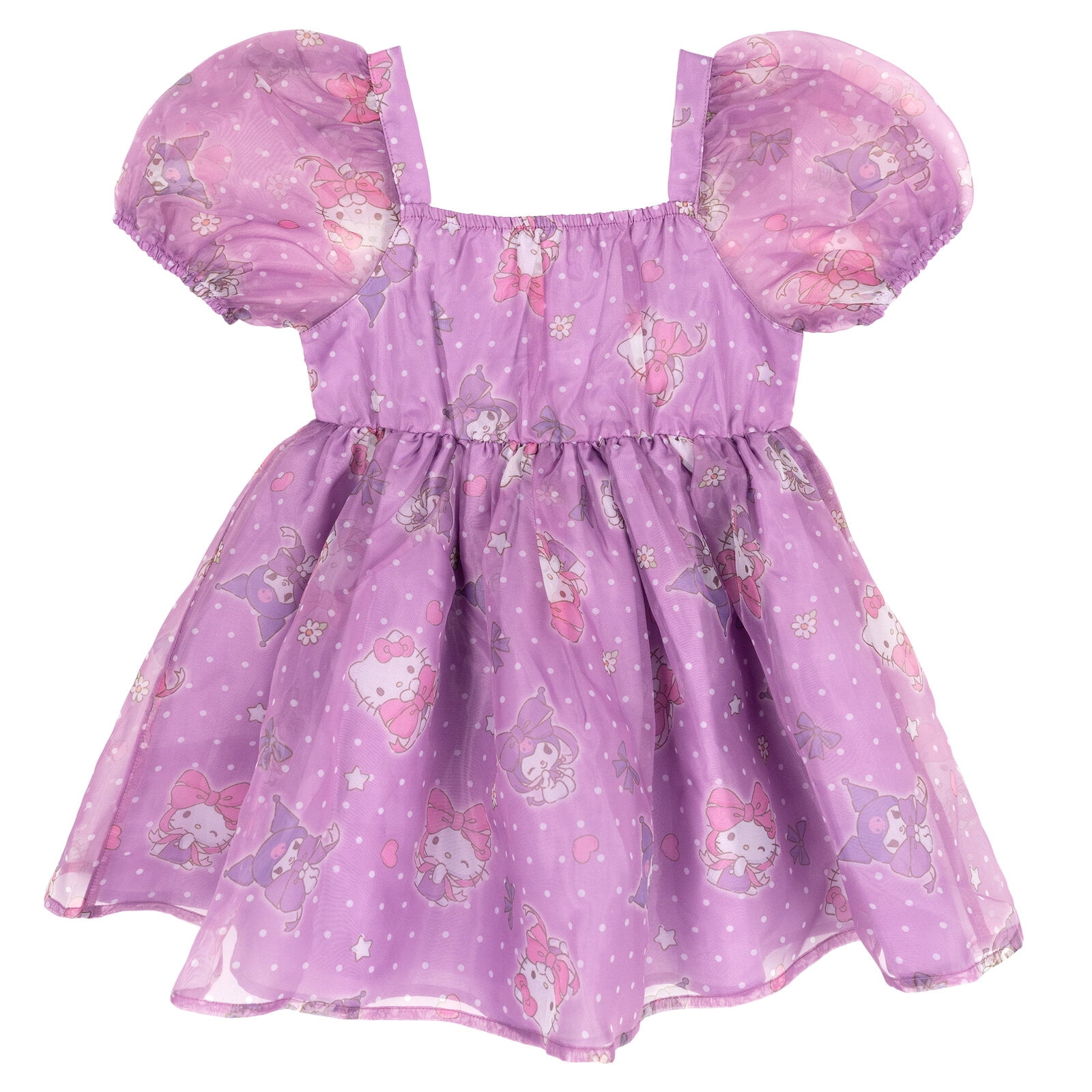 Hello Kitty Little Girls' Mesh Tutu Dress Kitty Kuromi Purple