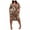 Brown, variant on Aayomet Sun Dresses For Women 2023 Women Casual Plus Size V Neck Dresses Short Sleeve Knee Printed A Line Swing Midi Dress,Khaki L