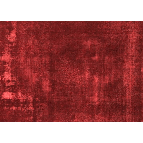 Ahgly Company Machine Washable Indoor Rectangle Abstract Red Modern Area Rugs, 7' x 10'