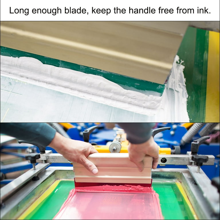 Aluminum Screen Printing Squeegee, 75 Durometer Ink Squeegee Scraper for  Screen Printing, Size 20cm Square Cut Blade